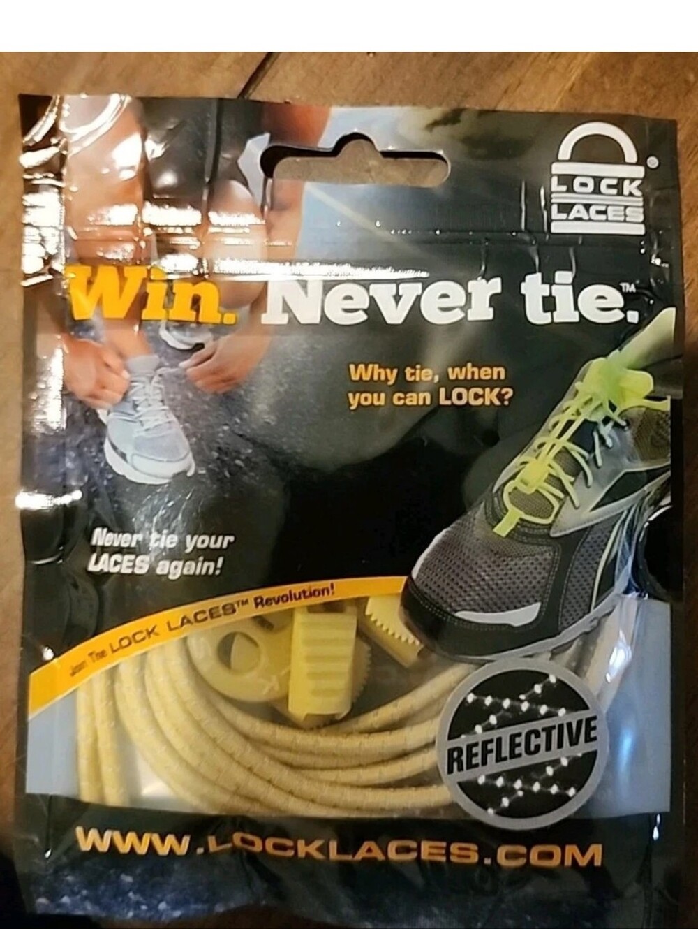 NEW! Lock Laces  Elastic No Tie Shoelaces (One Size Fits All) YELLOWSTONE
